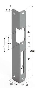 Планка, угловая, длинная, правая, с закруглением для серии 2, 4, 5 F 14